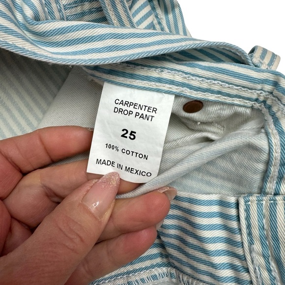 Denimist Carpenter Drop Pants 100% Cotton Blue Stripe Size 25 - Picture 8 of 12